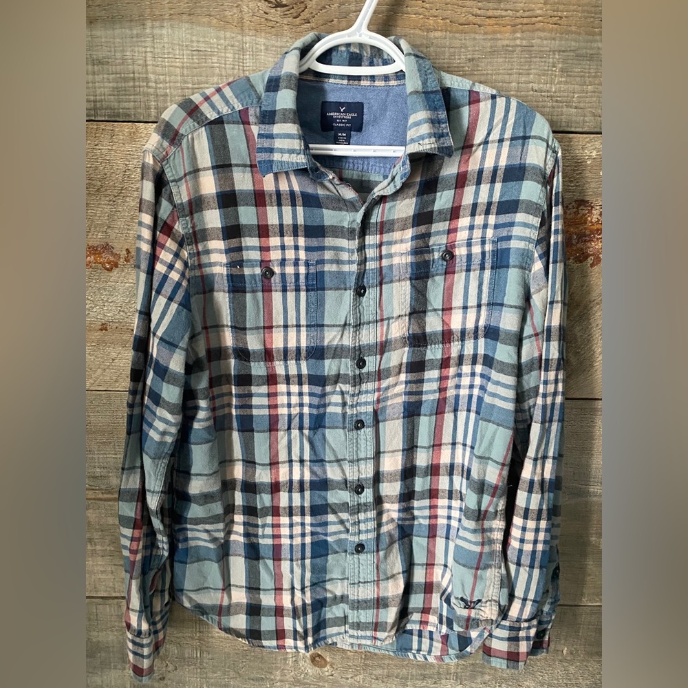 American Eagle blue flannel